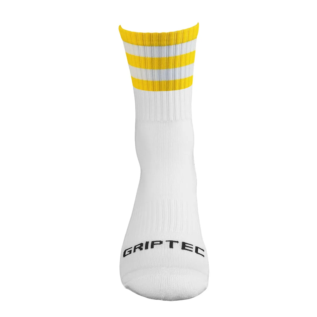 Yellow and White Grip Socks